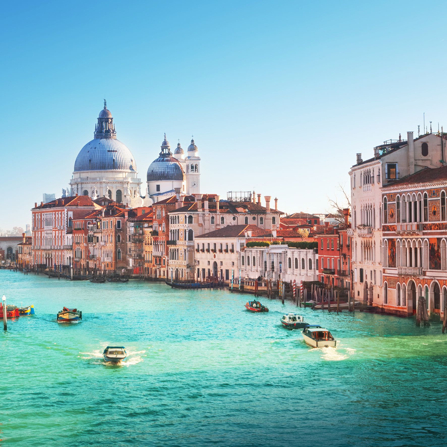 Grand Canal in Venice with historic buildings