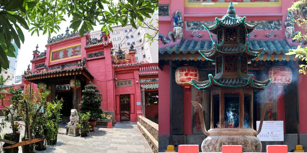 Cổng vào cổ kính của một ngôi chùa ở Sài Gòn, gợi nhớ đến Chùa Ngọc Hoàng.