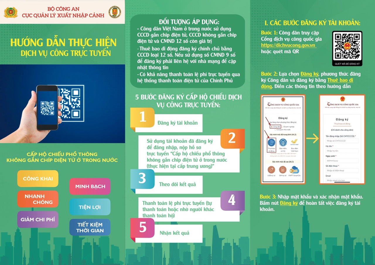 Gia đình làm hộ chiếu cho bé