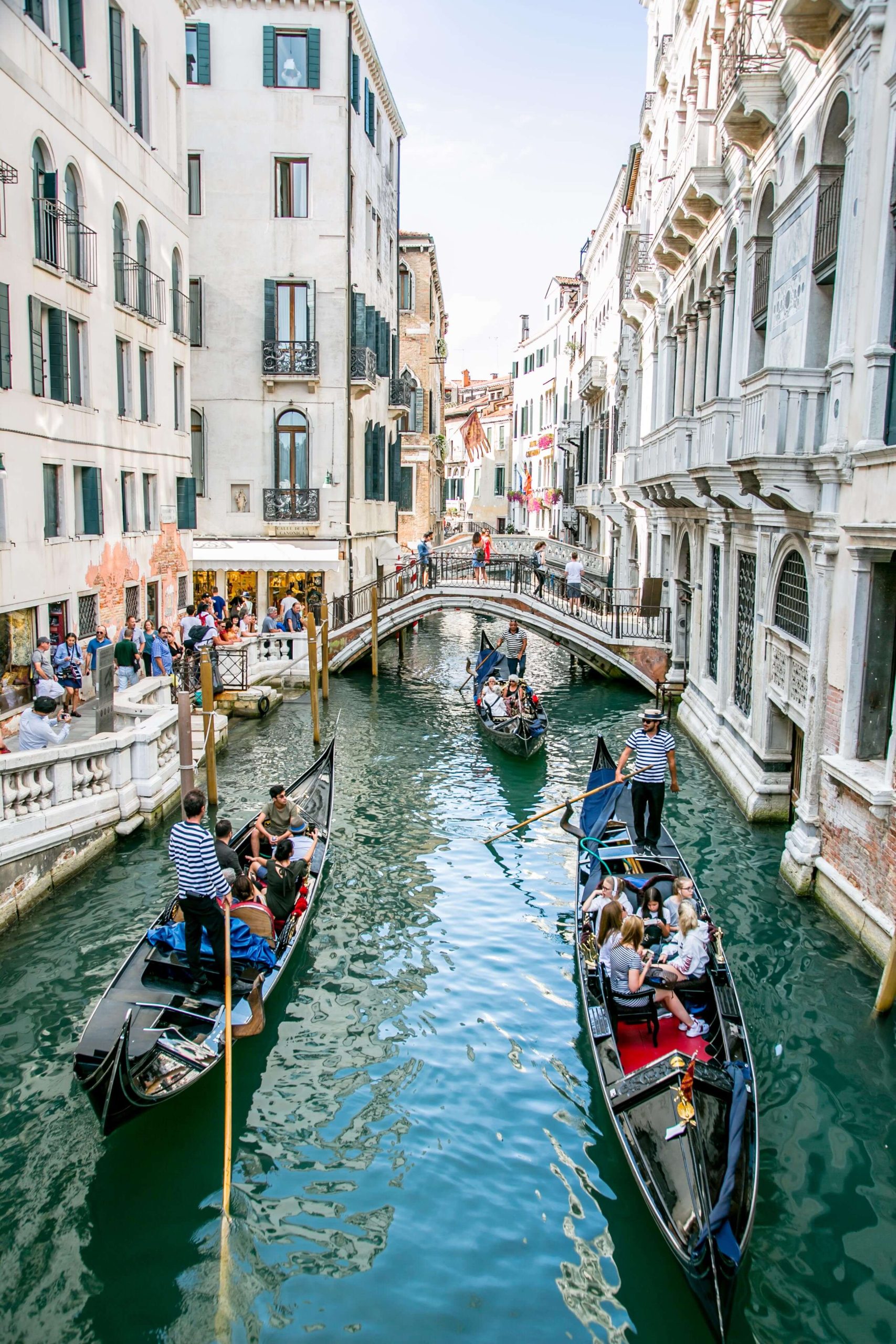 Venice canal with traditional houses