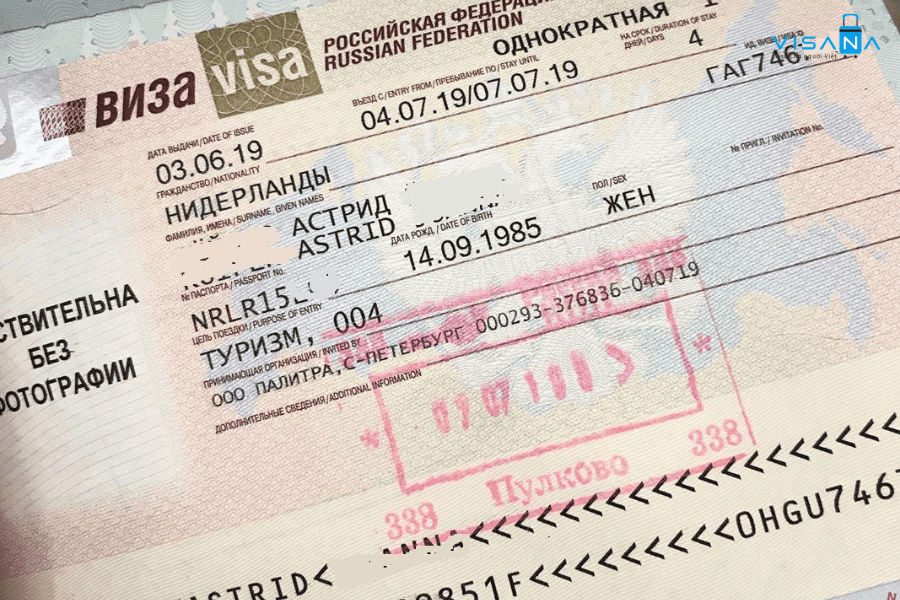 Mẫu giấy mời visa Nga