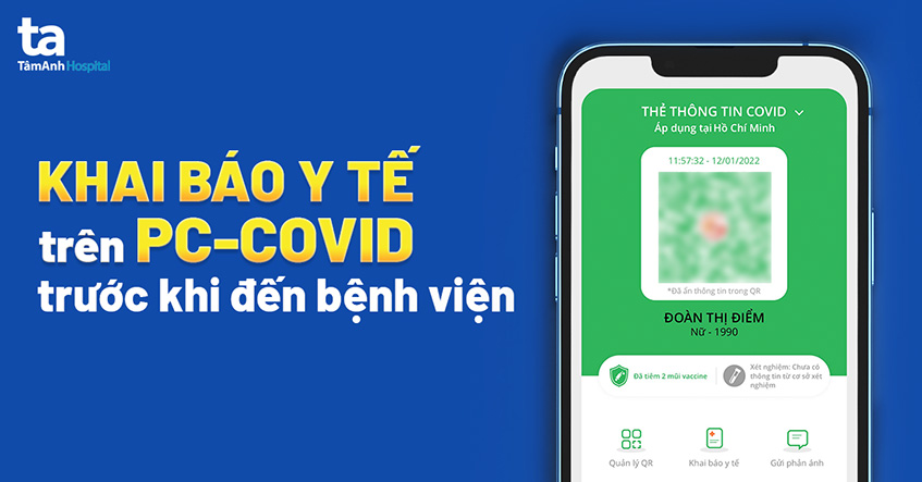 Giao diện khai báo y tế trên máy tính