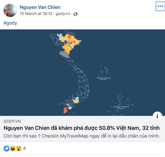 Giao diện bản đồ của GODY.VN hiển thị các điểm đến và đường đi