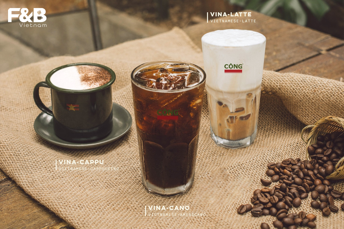 Menu đồ uống của quán cà phê