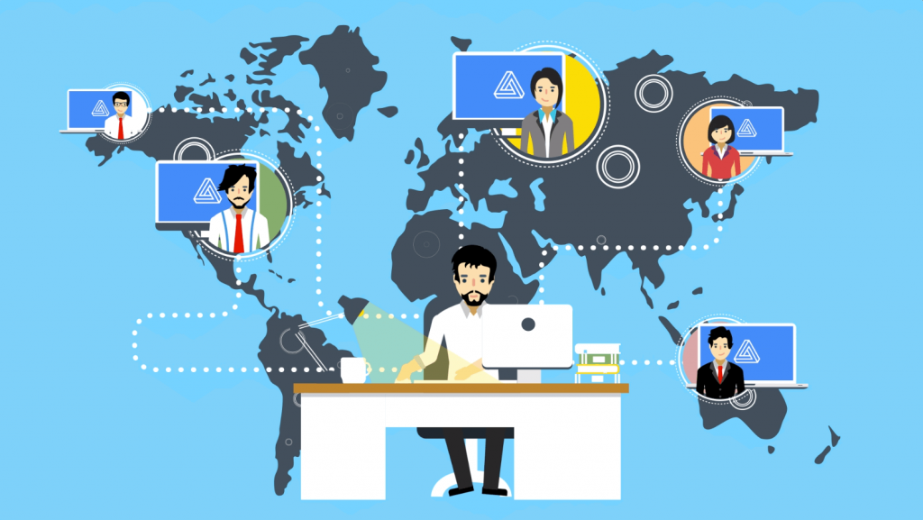 Giao diện làm việc từ xa trên laptop, biểu tượng cho sự linh hoạt