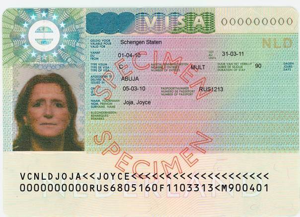 Hình ảnh visa Schengen
