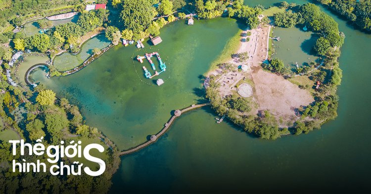 Toàn cảnh Khu du lịch Bửu Long với hồ và núi đá