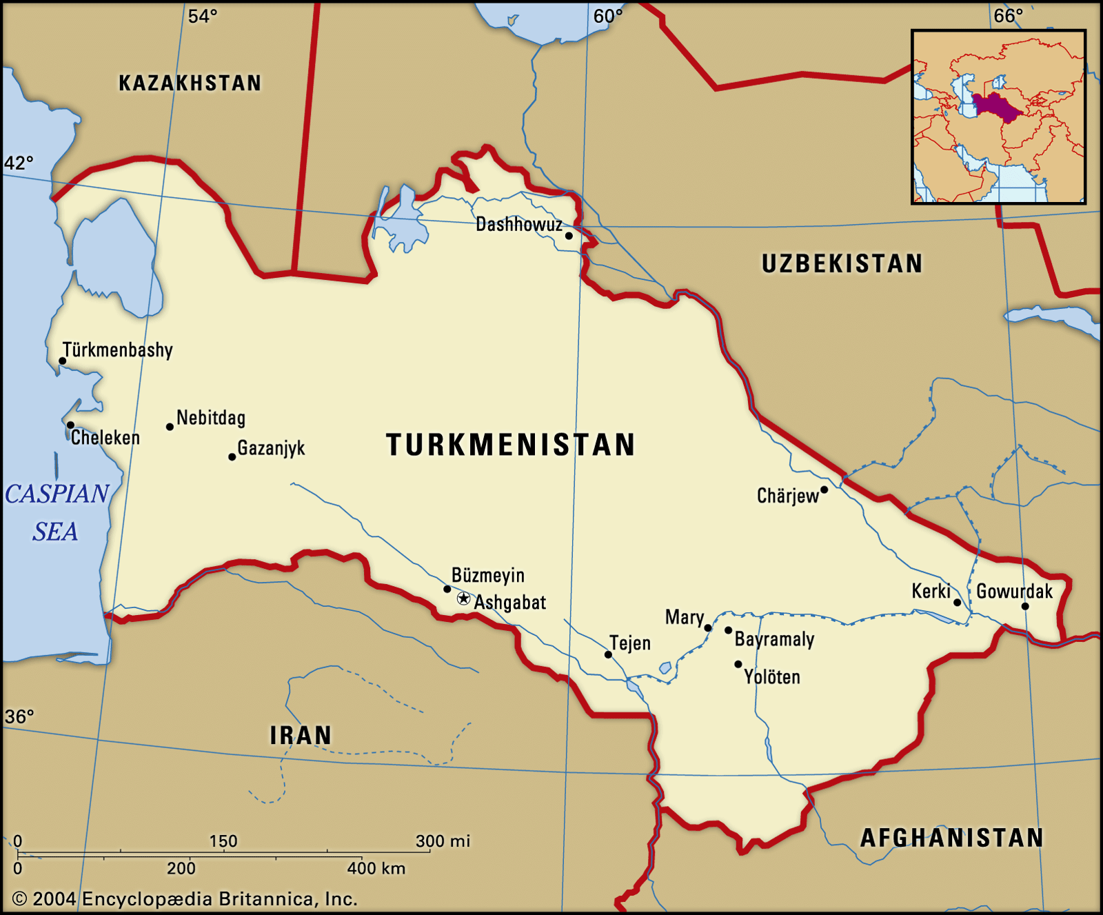 Bản đồ Turkmenistan
