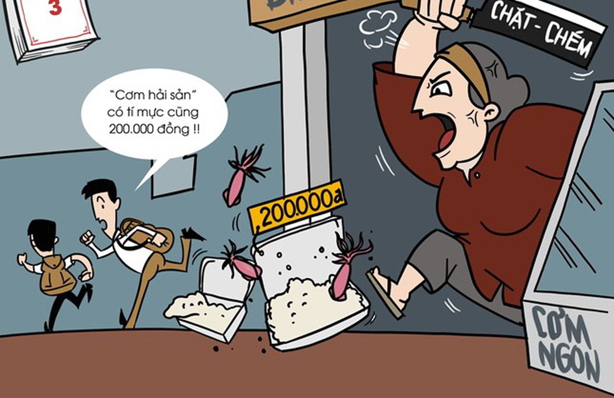 Hình ảnh minh họa cho việc chặt chém, hét giá