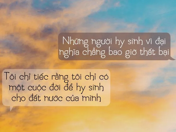 Hình ảnh về sự hy sinh
