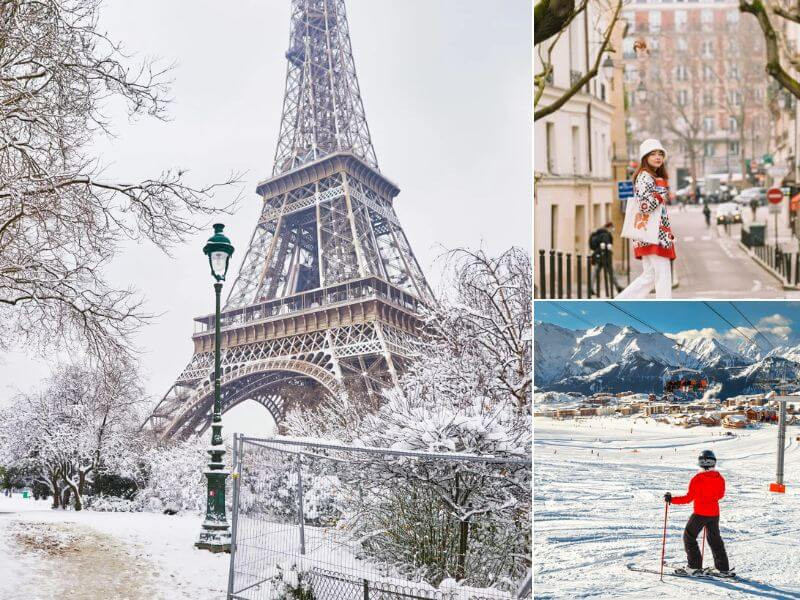 Tháp Eiffel trong không gian mùa đông yên bình