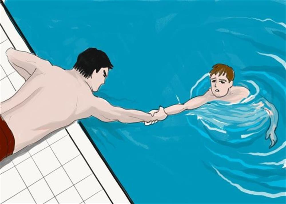 Chiếc xe gặp nạn dưới dòng sông